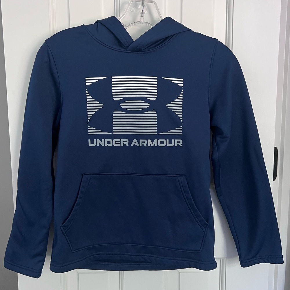 Under Armour Boys Youth Blue Performance Fleece Hoodie Size M